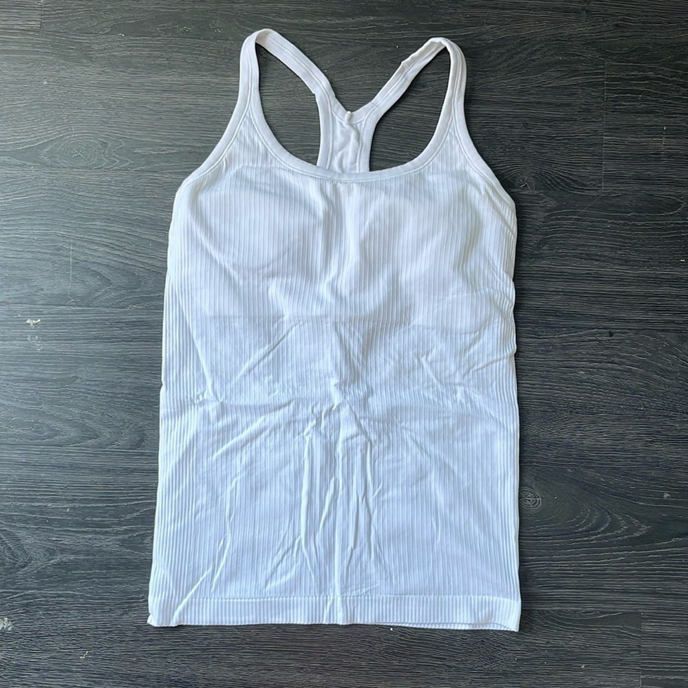 Lululemon White Ebb to Street Tank